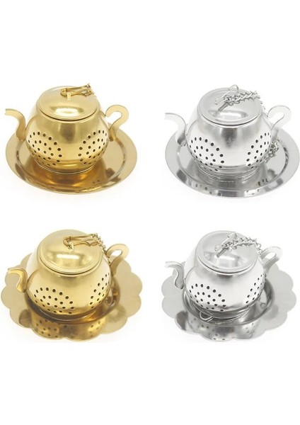 Altın Yuvarlak Tepsi Stili Paslanmaz Çelik Demlik Şekli Çay Demlik Baharat Çiçek Çay Süzgeç Bitkisel Filtre Mutfak Teaware Aksesuarları Çay Topu Teesieb (Yurt Dışından)