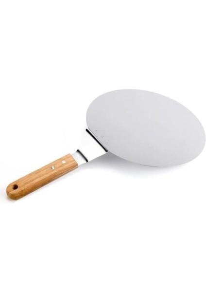 Toplam Uzunluk 27CM Stil Haşlanma Önleyici Pizza Kürekleri Ahşap Saplı Yuvarlak Yüksek Li Paslanmaz Çelik Kek Kürek Pişirme Aracı Mutfak Aksesuarları (Yurt Dışından)