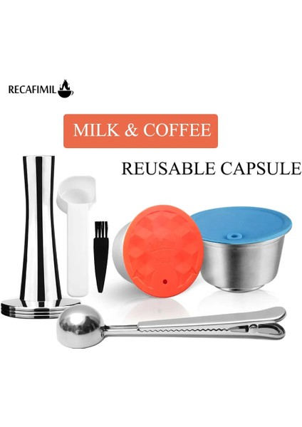 Resim Stili Olarak Recafımıl Eusable Crema Kahve Kapsülü ve Süt Filtresi Nescafe Dolce Gusto Kahve Makinesi Için Paslanmaz Çelik Espresso Pod Tamper (Yurt Dışından)