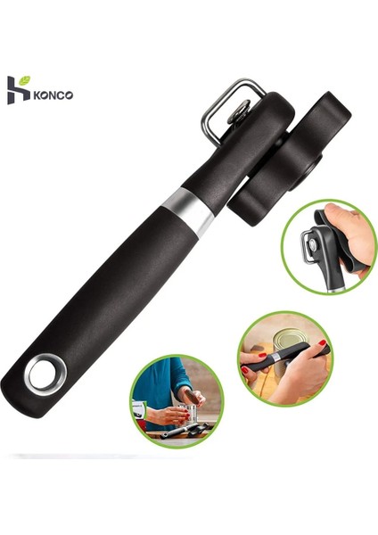 Siyah Stil Konco Manuel Konserve Açacağı Paslanmaz Çelik Şişe Açacakları Profesyonel Ergonomik Kavanozlar ve Konserve Açacağı Tenekeler Için Mutfak Aletleri (Yurt Dışından)