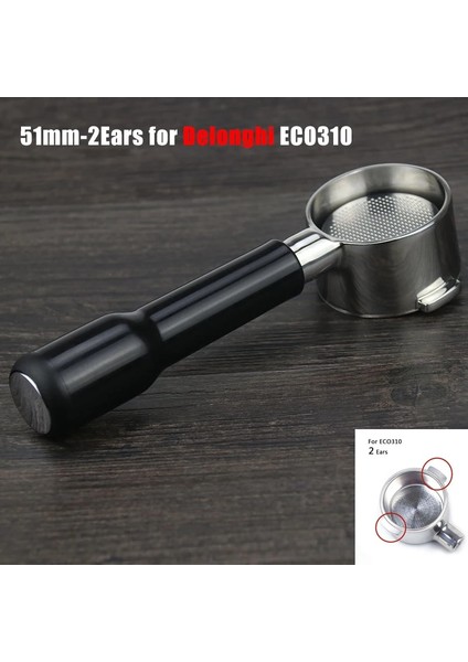 51MM-2 Ear-C2 Stili Kahve Dipsiz Portafilter 51 mm Delonghi Filtre Için 54 mm Breville Yedek Filtre Sepeti Kahve Aksesuarları (Yurt Dışından)