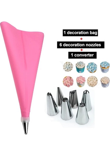 Stili Temizle Pcsset Silikon Pasta Torbası Ipuçları Mutfak Kek Buzlanma G Kremalı Kek Dekorasyon Araçları Yeniden Kullanılabilir Meme Seti +1 Pasta Torbaları (Yurt Dışından)