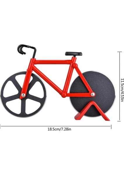 Beyaz Stil Yeni Bisiklet Pizza Kesici Tekerlek Yapışmaz Çift Kesme Tekerlekleri Paslanmaz Çelik Bisiklet Pizza Dilimleyici Pizza Severler Için Tatil Tatili (Yurt Dışından) fırsatları