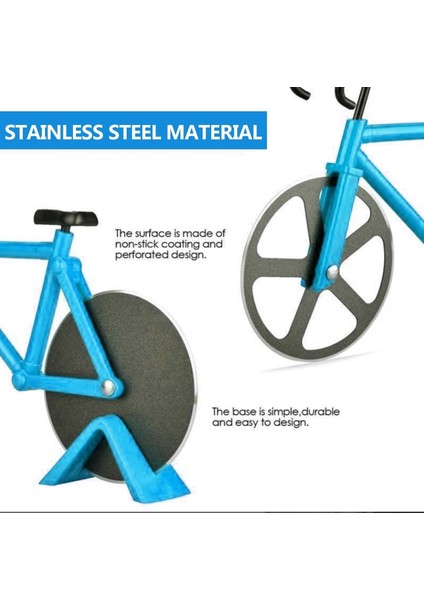 Beyaz Stil Yeni Bisiklet Pizza Kesici Tekerlek Yapışmaz Çift Kesme Tekerlekleri Paslanmaz Çelik Bisiklet Pizza Dilimleyici Pizza Severler Için Tatil Tatili (Yurt Dışından) indirimleri