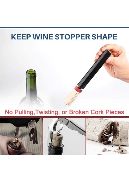 Gümüş Tarzı Hava Pompası Şarap Şişe Açacağı Güvenli Taşınabilir Paslanmaz Çelik Ork Sökücü Hava Basıncı Tirbuşon Mutfak Aletleri Bar Aksesuarları (Yurt Dışından) fırsatları
