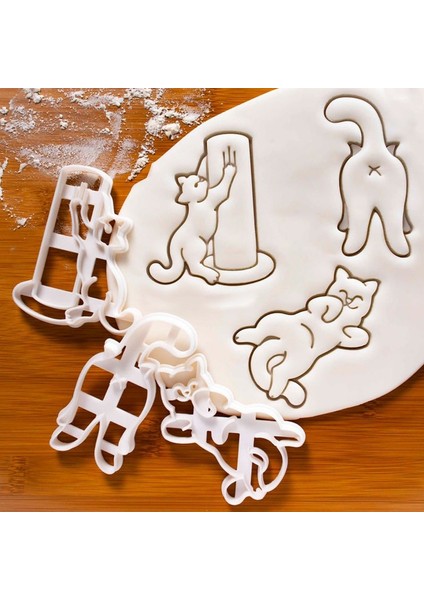 3 Adet Set Stili 3D Kedi Şekli Çerez Kesiciler Kalıp Sevimli Hayvan Kitty Kedi Bakeware Çocuklar Çocuklar Için Dıy Aracı Pişirme Kalıp Kek Tatlı Dekoratörler (Yurt Dışından)