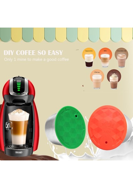 Koyu Haki Stili Icafilasicafilas Yeniden Kullanılabilir Silikon Yeşil Kapak Dolce Gusto Kahve Filtreleri Için Doldurulabilir Bakla ve Süt Kapsülü Dıy Kolay Kahve (Yurt Dışından) fiyatları