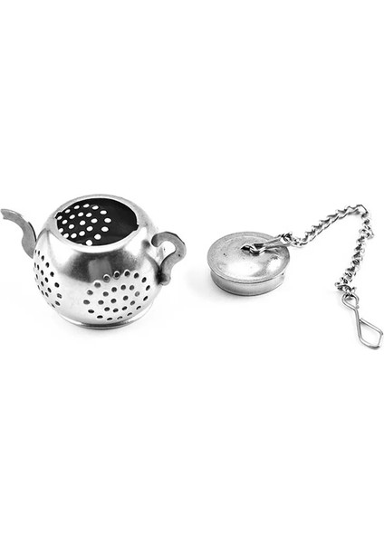 Gümüş Tarzı Metal Çay Süzgeci Demlik Şekli Gevşek Çay Demlik Paslanmaz Çelik Yaprak Çay Makinesi Süzgeç Zinciri Damlama Tepsisi Bitkisel Baharat Filtresi (Yurt Dışından)