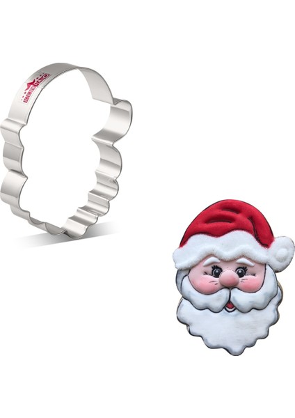 Kenıao Noel Noel Baba Kurabiye Kesici x 8,6 cm - Kış Bisküvi Fondan Ekmek Sandviç Kalıbı - Paslanmaz Çelik (Yurt Dışından)