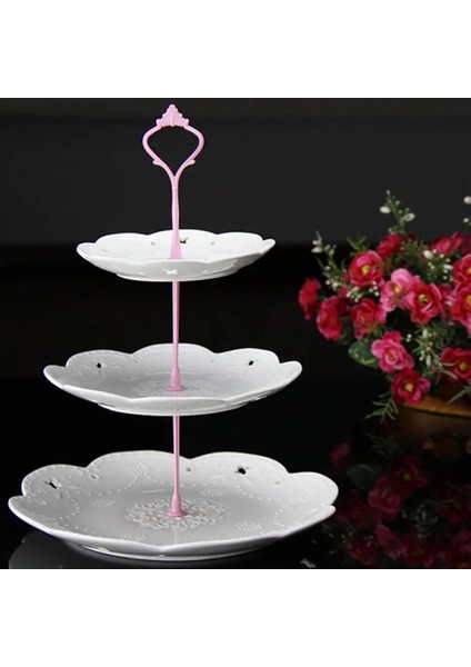 3 Kravat Pembe Tarzı Katmanlar Taç Kek Tabağı Standı Tatlılar Pasta Rafı Kolu Uydurma Parti Düğün Gümüş Altın 6 Renk (Yurt Dışından)