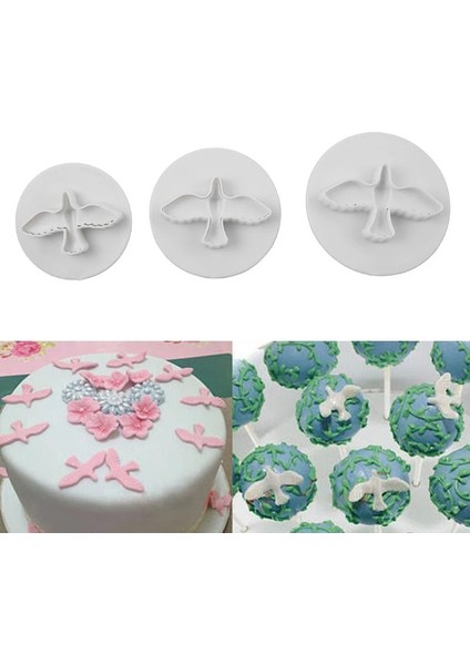 Stili Temizle Noel Pişirme Güvercin Fondan Kek Kurabiye Yapıştırma Kalıp Sugarcraft Piston Kesici Kek Dekorasyon Seti Araçları Mutfak Börek (Yurt Dışından) fırsatları