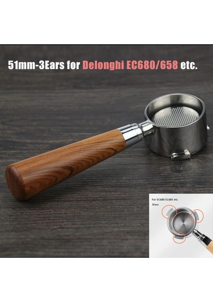 51 Mm-3 Kulak-B1 Stili Kahve Dipsiz Portafilter 51 mm Delonghi Filtre Için 54 mm Breville Yedek Filtre Sepeti Kahve Aksesuarları (Yurt Dışından)