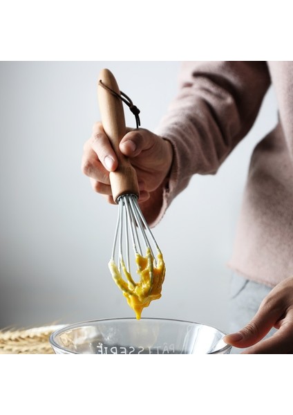 B-5X25CM Stili 25CM 30CM Wood + Silicone Eggbeater Creative Kitchen Wooden Handle Stirrer Manual Household Handheld Baking Egg Stiring Tools (Yurt Dışından) indirimleri