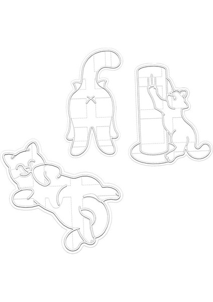 3 Adet Set Stili Dıy Kedi Şekli Çerez Kesiciler Kalıp Çocuklar Çocuklar Için Sevimli 3D Hayvan Kitty Kedi Bisküvi Kalıbı Bakeware Çerez Damgası Pişirme Araçları (Yurt Dışından)