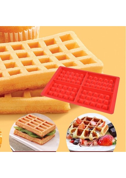 4 Delikli Dikdörtgen Stili Dıy Waffle Kalıp Makinesi Tava Mikrodalga Pişirme Kurabiye Kek Muffin Silikon Bakeware Pişirme Araçları Mutfak Aksesuarları Malzemeleri Zxh (Yurt Dışından) fiyatları