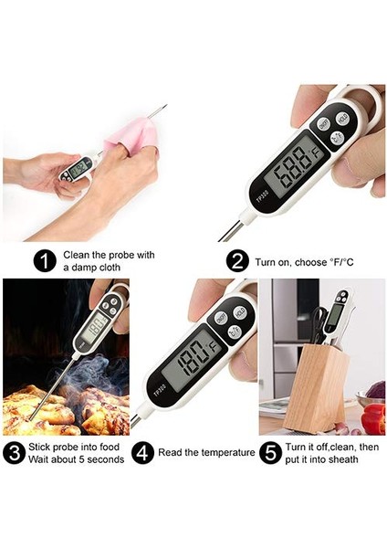 No.3 Tarzı Sıcak Satış Dijital Mutfak Termometresi Et Su Süt Pişirme Gıda Probu Barbekü Elektronik Fırın Termometre Mutfak Aletleri (Yurt Dışından)