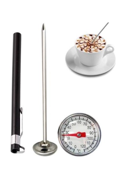 Siyah Stil Paslanmaz Çelik Prob Termometre Anında Okuma Mutfak Yemek Pişirme Süt Kahve Et Barbekü Güvenle Ev Termometreleri (Yurt Dışından)