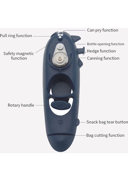Mavi Stil Kutu Açacağı Işlevli 8 1 Taşınabilir Gadget Paslanmaz Çelik Yan Kesici Kavanoz Açacağı Bira Şişesi Açma Mutfak Bar Araçları (Yurt Dışından) fırsatları