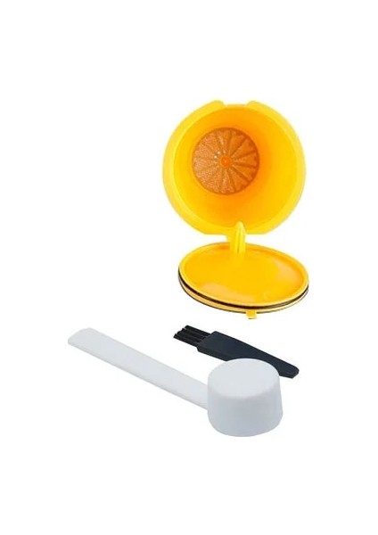 1 Takım Sarı Stil Yeniden Kullanılabilir Kahve Kapsül Filtre Fincan Nescafe Dolce Gusto Doldurulabilir Kapaklar Kaşık Kahve Süzgeç Çay Sepeti Mutfak Aksesuarı (Yurt Dışından)