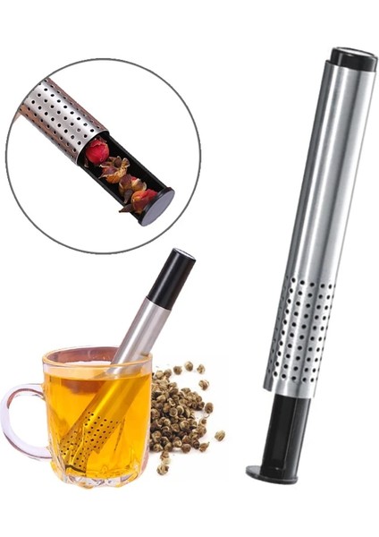 Siyah Stil 1 Adet Çay Filtresi Siyah Çay Demlik Paslanmaz Çelik Boru Tasarım Dokunmatik Hissediyorum Tutucu Çay Kaşığı Mutfak Aksesuarları Araçları (Yurt Dışından) fiyatları