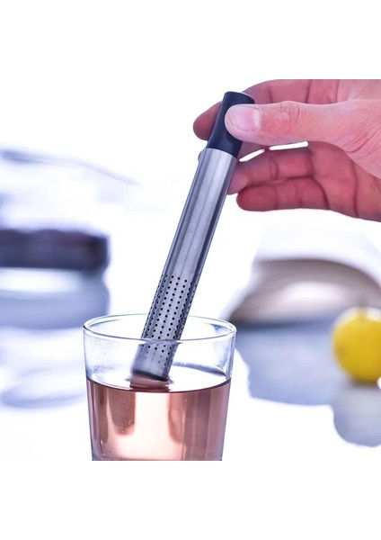 Siyah Stil 1 Adet Çay Filtresi Siyah Çay Demlik Paslanmaz Çelik Boru Tasarım Dokunmatik Hissediyorum Tutucu Çay Kaşığı Mutfak Aksesuarları Araçları (Yurt Dışından) modelleri