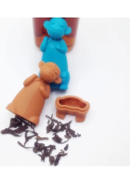 Mavi Stil Lınsbaywu Silikon Maymun Şekli Kupa Bardak Gevşek Yapraklı Herb Spiece Filtre Çay Demlik (Yurt Dışından) fırsatları