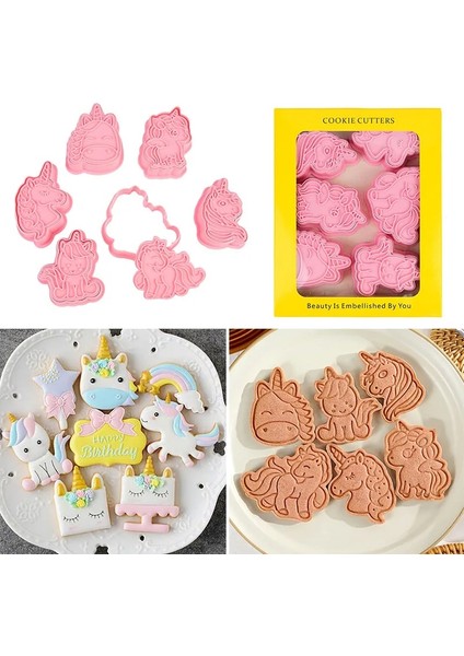 1 Takım Tarzı Et 3D Unicorn Kurabiye Kesiciler Karikatür Plastik Fondan Bisküvi Kalıbı Abs Plastik Pişirme Kalıbı Kurabiye Dekorasyon Araçları (Yurt Dışından) indirimleri