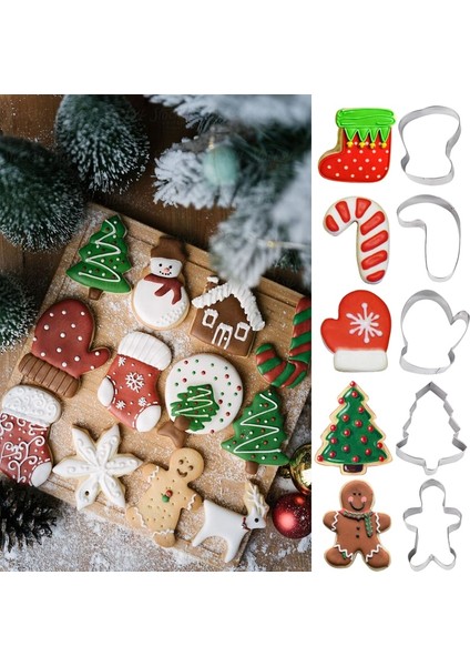 5 Adet Tarzı Ristmas Çerez Kesici Kek Kalıbı Zencefilli Kurabiye Noel Ağacı Bisküvi Fondan Kesici Dıy Pişirme Aracı Navidad Mutfak Dekoru (Yurt Dışından) fiyatları