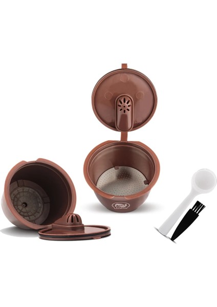 1krem 1normal Tarz Kaşık Fırçalı Dolce Gusto Kahve Makinesi Için Yeniden Kullanılabilir Kahve Kapsülleri Normal Versiyon ve Krema Makinesi (Yurt Dışından)