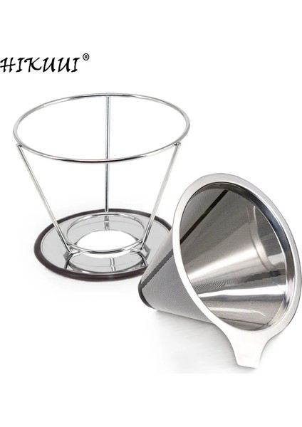 Petek Filtre Stili 125 mm Çift Katmanlı Kahve Filtresi Paslanmaz Çelik Damla Kahve Tutucu Huni Sepetleri Yeniden Kullanılabilir Kahve Filtreleri ve Stand Kahve Filtresi (Yurt Dışından) fırsatları