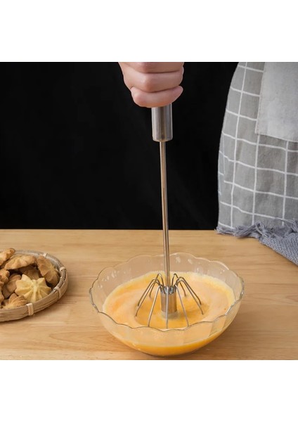 L Tarzı Yarı Otomatik Yumurta Çırpıcı Paslanmaz Çelik Yumurta Çırpma Manuel El Mikser Kendinden Dönen Yumurta Karıştırıcı Mutfak Aksesuarları Yumurta Araçları (Yurt Dışından)