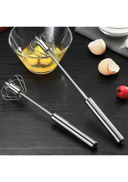 L Tarzı Yarı Otomatik Yumurta Çırpıcı Paslanmaz Çelik Yumurta Çırpma Manuel El Mikser Kendinden Dönen Yumurta Karıştırıcı Mutfak Aksesuarları Yumurta Araçları (Yurt Dışından)