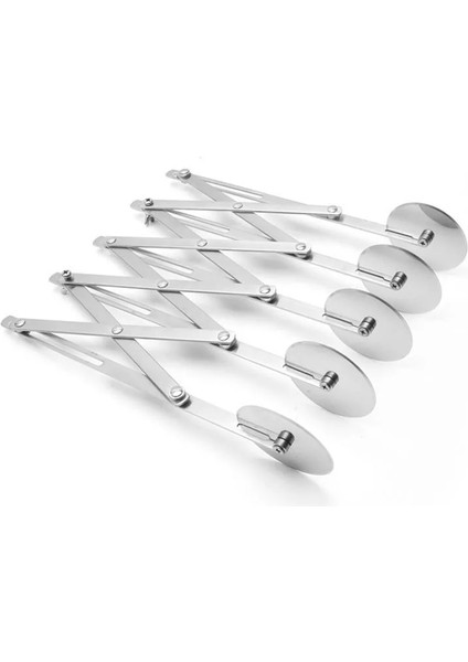 5 Tekerlekli Pizza Kesici Tarzı Paslanmaz Çelik Mutfak Aleti Pizza Kesici Ayarlanabilir Hamur Bölücü Esnek Pizza Rulo Bıçağı Pişirme Aleti Mutfak Aksesuarları (Yurt Dışından)