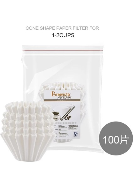 1-2 Bardak 100 Yaprak Stili Brewista #155 #185 Dalga Üzerine Dökün Kahve Kağıdı Filtre Damlama Filtresi Dalga Filtre Kahve Kağıdı Eeteets (Yurt Dışından)
