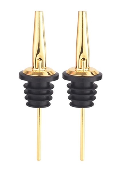 2 Altın Tarzı 2-Tainless Çelik Hızlı Dökücü Likör Şişesi Dökücüler ve Sirke Konik Tapalı Emzik Yaklaşık "şişe Ağzına Uygun (Yurt Dışından)