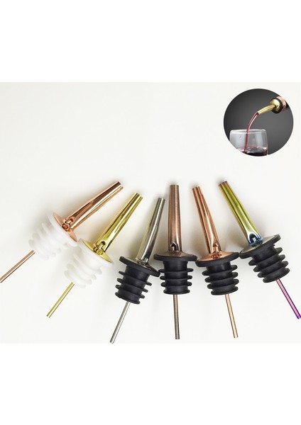 2 Altın Tarzı 2-Tainless Çelik Hızlı Dökücü Likör Şişesi Dökücüler ve Sirke Konik Tapalı Emzik Yaklaşık "şişe Ağzına Uygun (Yurt Dışından) indirimleri