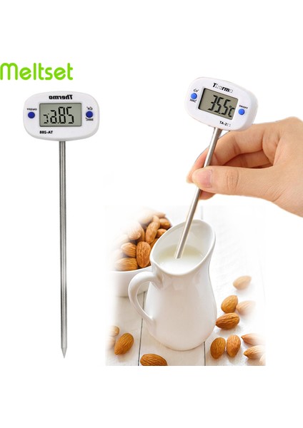 Beyaz Stil Dijital Mutfak Termometresi LCD Ekran Barbekü Et Termometresi Gıda Probu Süt Et Sıcaklık Mutfak Pişirme Araçları (Yurt Dışından) fiyatları