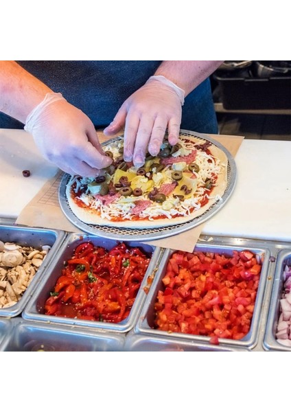 13 Inç Tarzı Alüminyum Çelik Yapışmaz Pizza Taşları Pizza Tavası Pizza Fırın Tepsisi Tepsi Örgü Tepsi Plaka Yemekleri Bakeware Pişirme Araçları 6- (Yurt Dışından) fırsatları