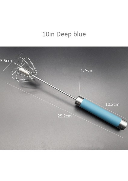 10 Inç Derin Mavi Stili Yarı Otomatik Yumurta Çırpıcı Paslanmaz Çelik Yumurta Çırpma Manuel El Mikser Kendinden Dönen Yumurta Karıştırıcı Mutfak Aksesuarları Yumurta Araçları (Yurt Dışından)