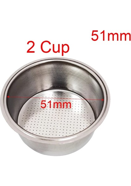 51MM 2 Kupa Stili Kahve Kasesi Portafiltre Sepeti Filtre Tekli 2 Çiftli Temiz Fincan (Yurt Dışından)