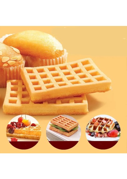 Yuvarlak Stil 4 Izgara Dikdörtgen Silikon Waffle Kalıpları Kek Kalıbı Gözleme ve Waffle Makinesi Dıy El Yapımı Mutfak Bakeware Aksesuarları AT57 (Yurt Dışından)