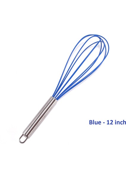 Mavi 12 Inç Stili Ajoyous Inç Renkli Yumurta Çırpma Paslanmaz Çelik Yumurta Çırpma Mutfak Tel Balon Çırpma Süt Yumurta Çırpıcı Karıştırma Mikser Aracı (Yurt Dışından)