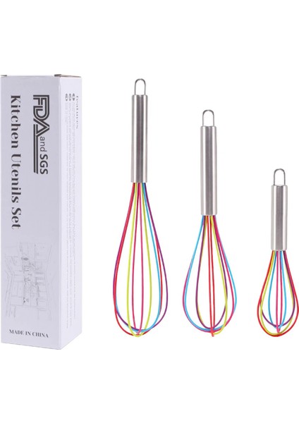 Mavi 12 Inç Stili Ajoyous Inç Renkli Yumurta Çırpma Paslanmaz Çelik Yumurta Çırpma Mutfak Tel Balon Çırpma Süt Yumurta Çırpıcı Karıştırma Mikser Aracı (Yurt Dışından)