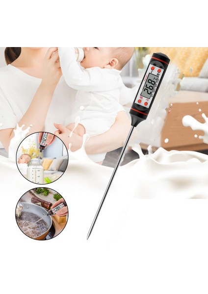A-Siyah Stil Dijital Et Termometresi Pişirme Gıda Mutfak Barbekü Probu Su Süt Yağı Sıvı Fırın Dijital Sıcaklık Sensörü Ölçer (Yurt Dışından) fırsatları