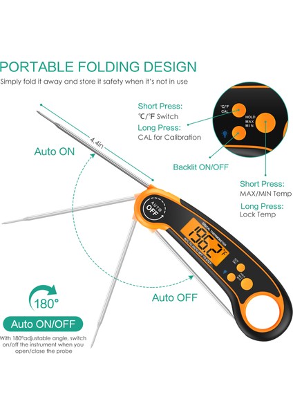A1 Stili Dijital Mutfak Gıda Termometresi Et Su Süt Pişirme Gıda Probu Barbekü Elektronik Fırın Termometresi Mutfak Aletleri (Yurt Dışından) fiyatları