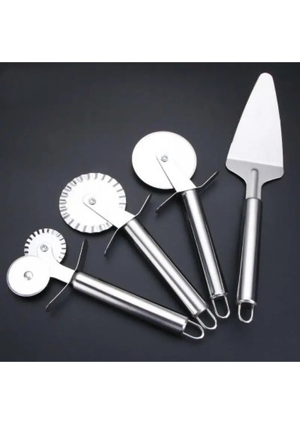 Dantel Tek Tekerlek Tarzı 4 Desenler Paslanmaz Çelik Pizza Kesici Çift Silindirli Pizza Bıçağı Kesici Pasta Makarna Hamur Crimper Mutfak Pizza Araçları (Yurt Dışından) fiyatları