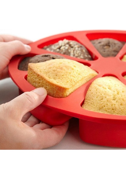 Kırmızı Stil Silikon Bakeware Pişirme Gıda Kalıbı 8 Puan Scone Kek Ev Mikrodalgada Kullanılan Ev Mutfak Pişirme Yeniden Kullanılabilir Silikon Kalıp (Yurt Dışından) indirimleri