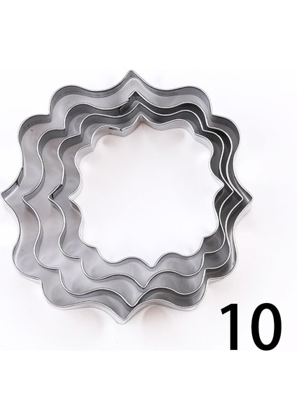 No.10 Tarzı Et Paslanmaz Çelik Fondan Kalıp Çerçeve Çerez Kesici Stamper Tabela Düğün Bisküvi Nimet Daire Çiçek Çerçeve (Yurt Dışından)