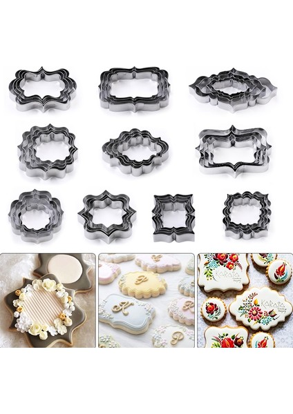 No.10 Tarzı Et Paslanmaz Çelik Fondan Kalıp Çerçeve Çerez Kesici Stamper Tabela Düğün Bisküvi Nimet Daire Çiçek Çerçeve (Yurt Dışından) fiyatları