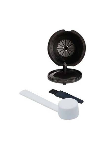 1 Takım Siyah Stil Yeniden Kullanılabilir Kahve Kapsül Filtre Fincan Nescafe Dolce Gusto Doldurulabilir Kapaklar Kaşık Kahve Süzgeç Çay Sepeti Mutfak Aksesuarı (Yurt Dışından)
